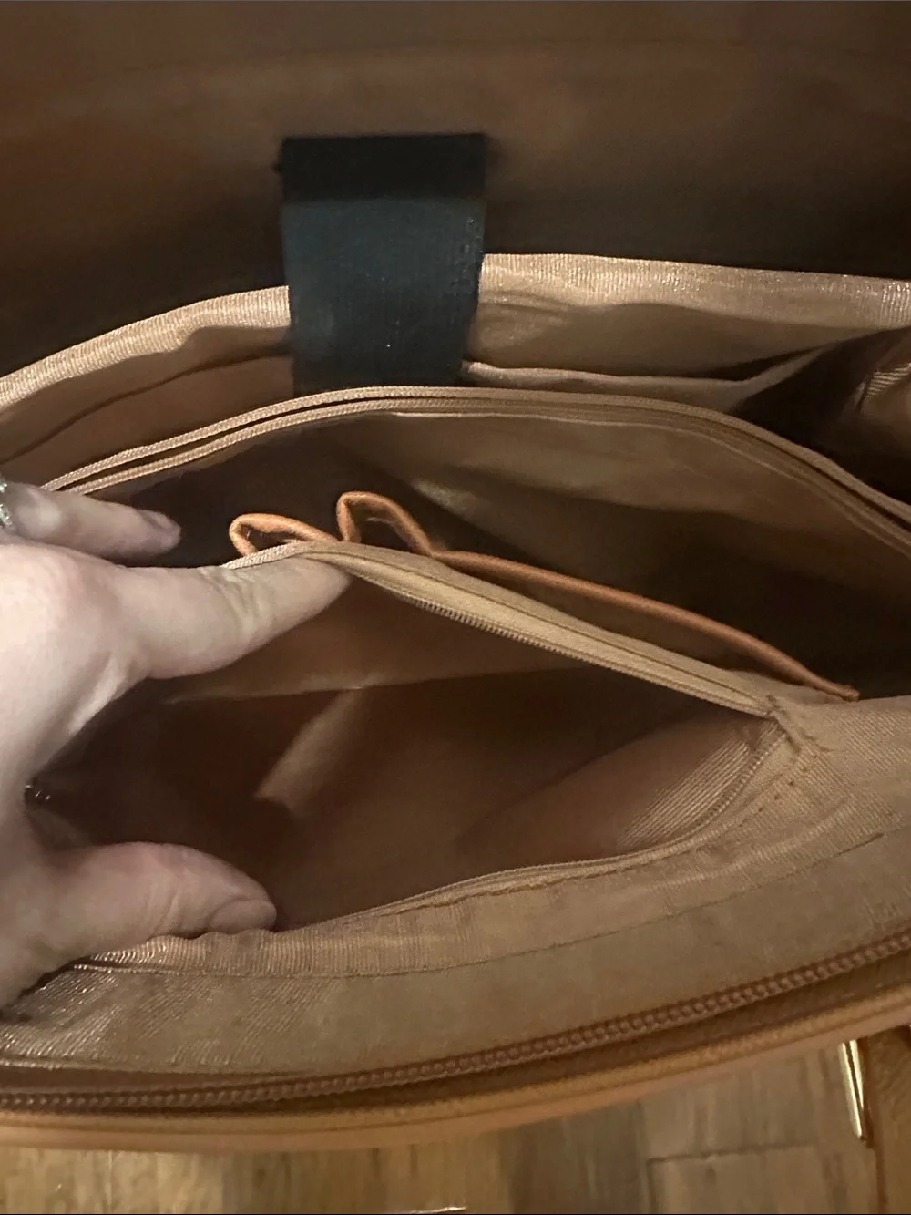 Structured Laptop Tote in Warm Tan